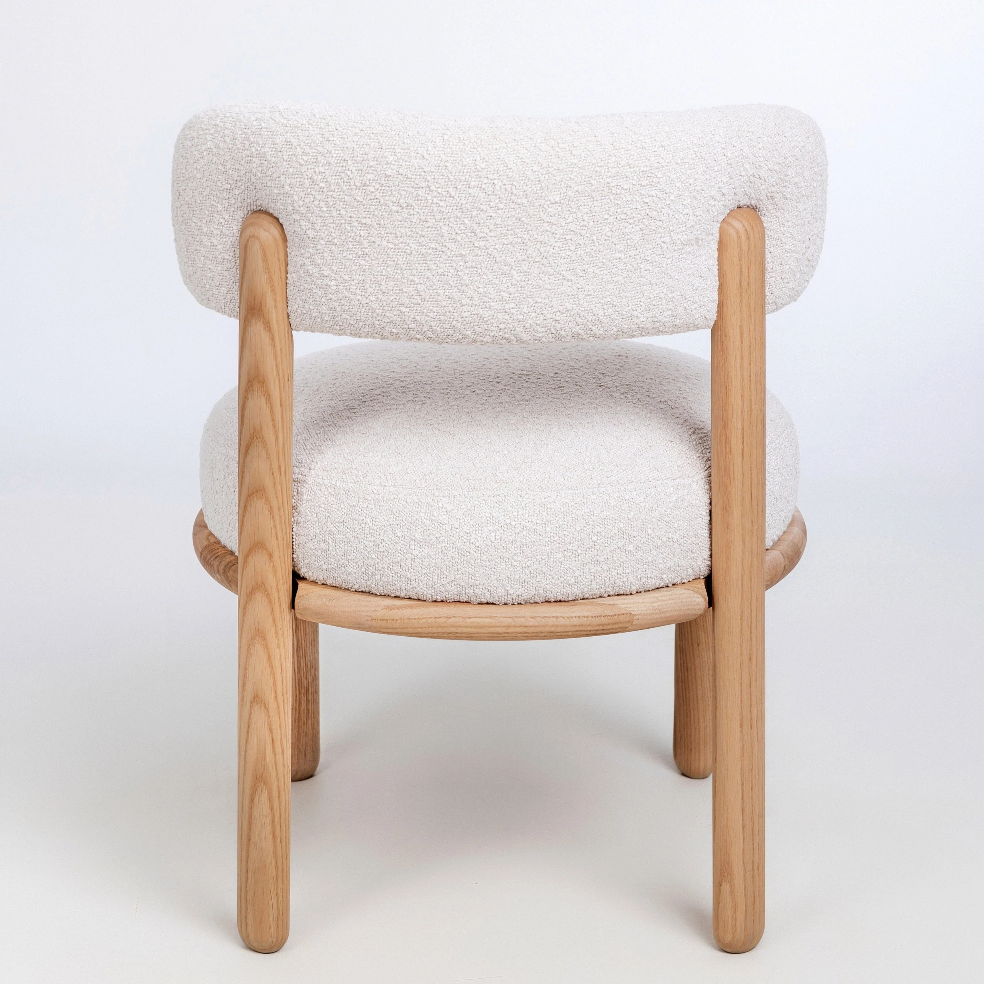Chaise en bois massif de chêne Lova, revêtement Ecru - Lot de 2 chaises - NordicStory - Image 9