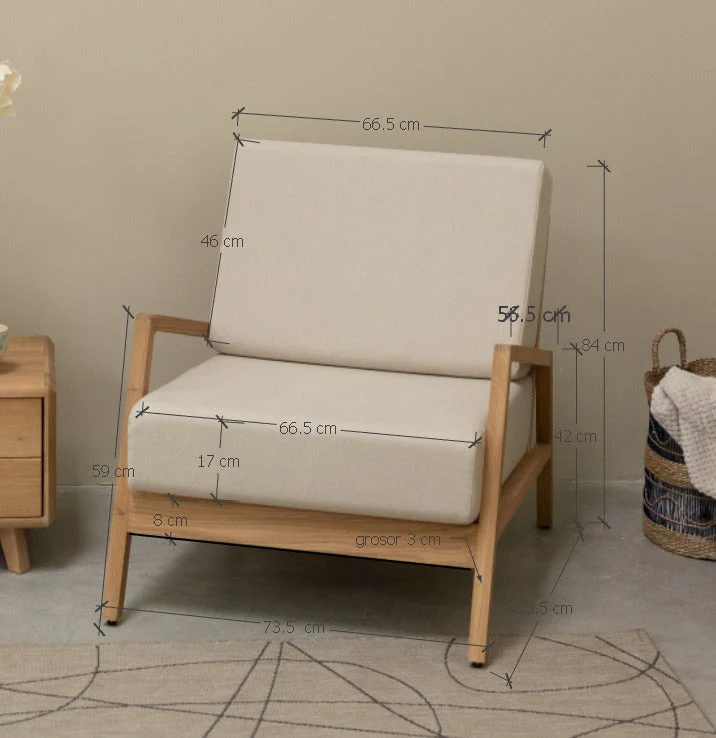 Fauteuil en bois massif de chêne Suède - NordicStory - Image 5