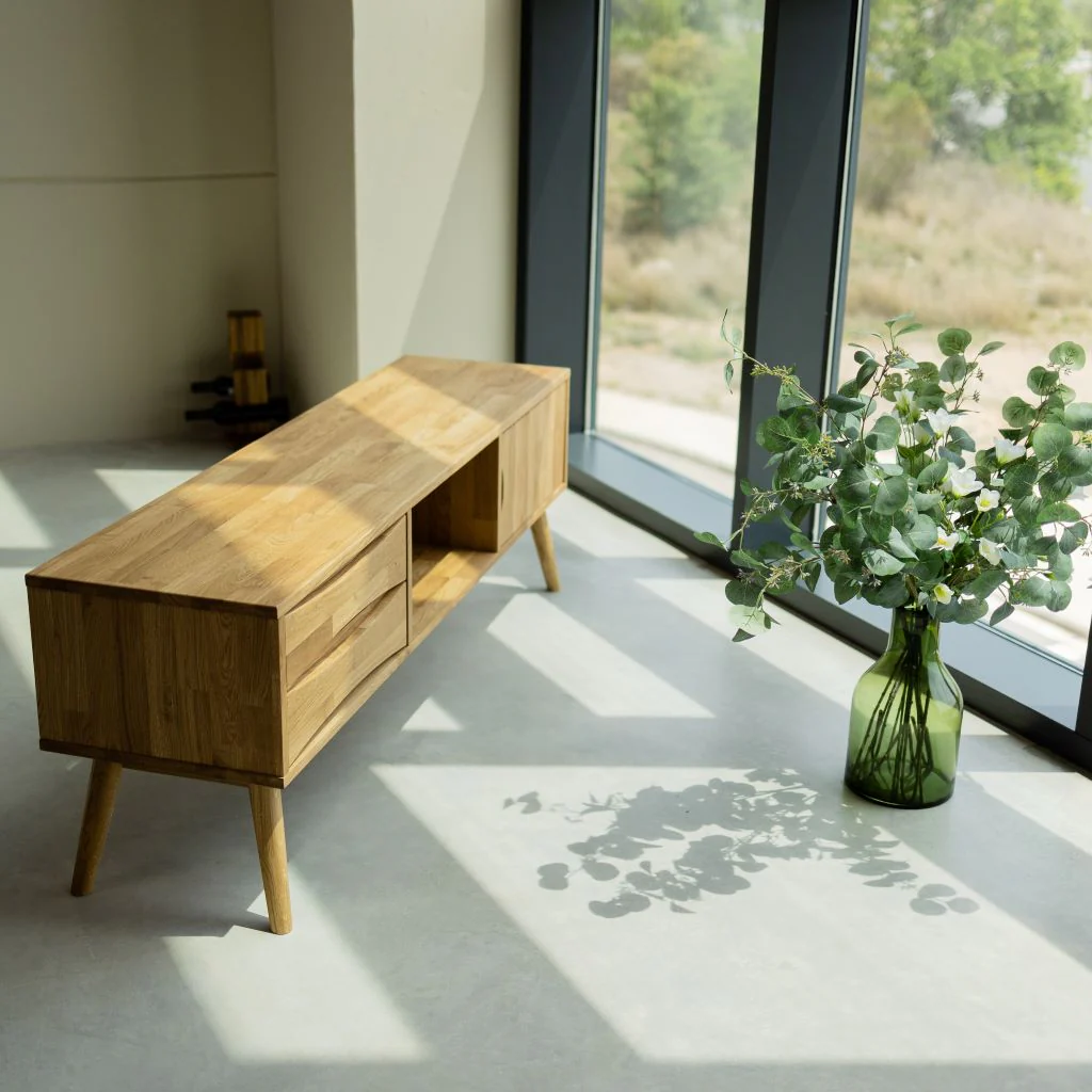 Meuble TV en bois massif de chêne Malmo – NordicStory - Image 8