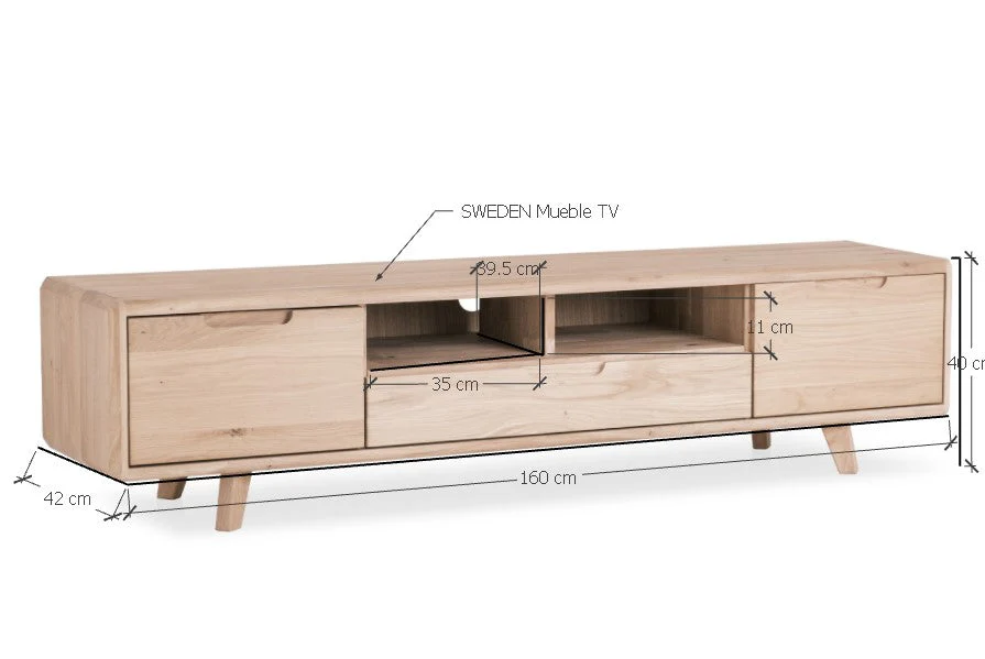 Meuble TV en bois massif Suède 2 – NordicStory - Image 5