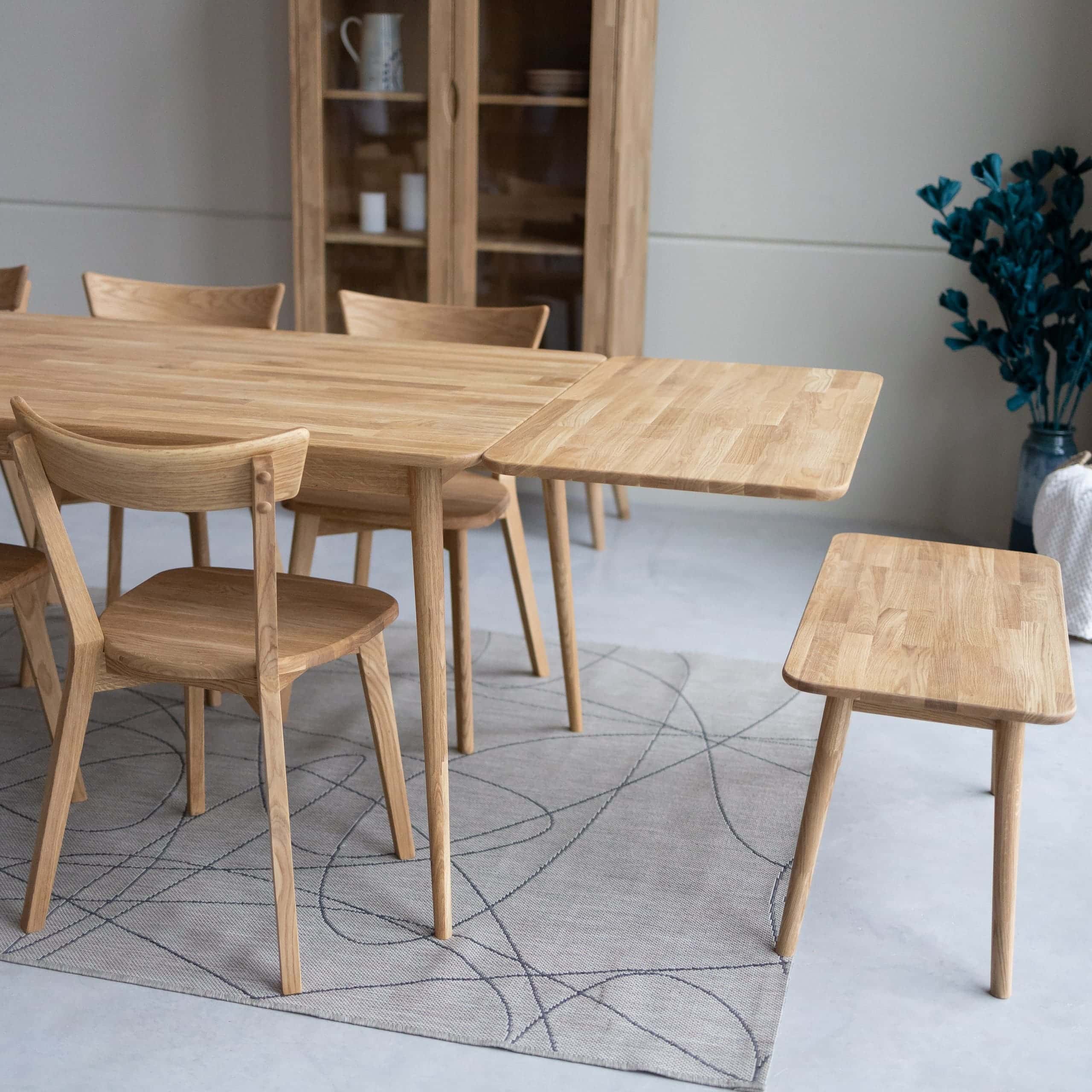 Table à manger extensible en bois massif de chêne Malmo 2 - NordicStory - Image 11