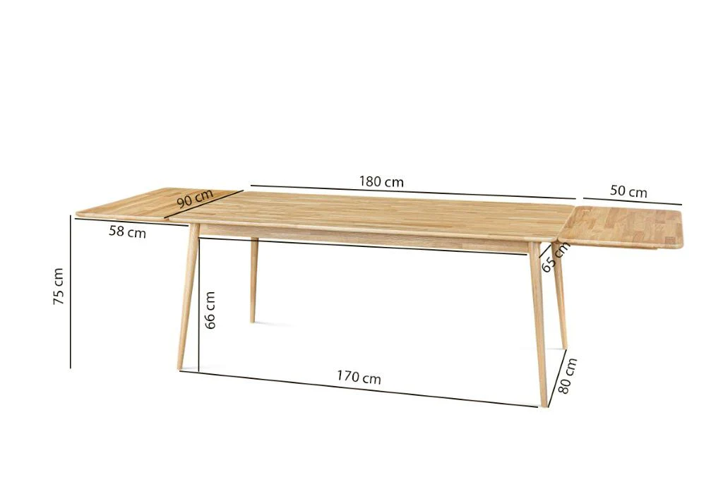 Table à manger extensible en bois massif de chêne Malmo 2 - NordicStory - Image 19