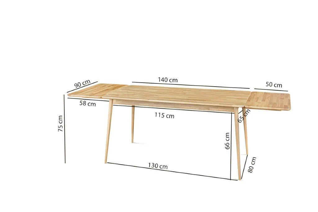 Table à manger extensible en bois massif de chêne Malmo 2 - NordicStory - Image 20
