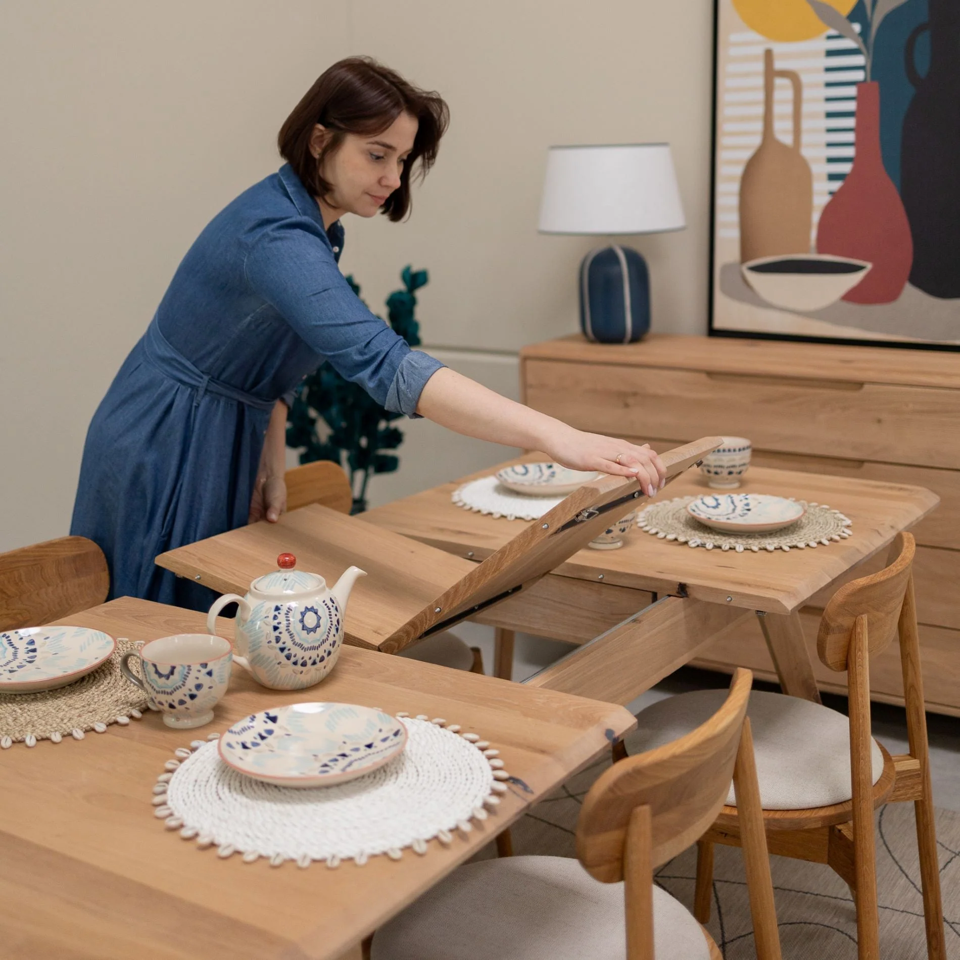 Table à manger extensible en bois massif Suède – NordicStory - Image 3