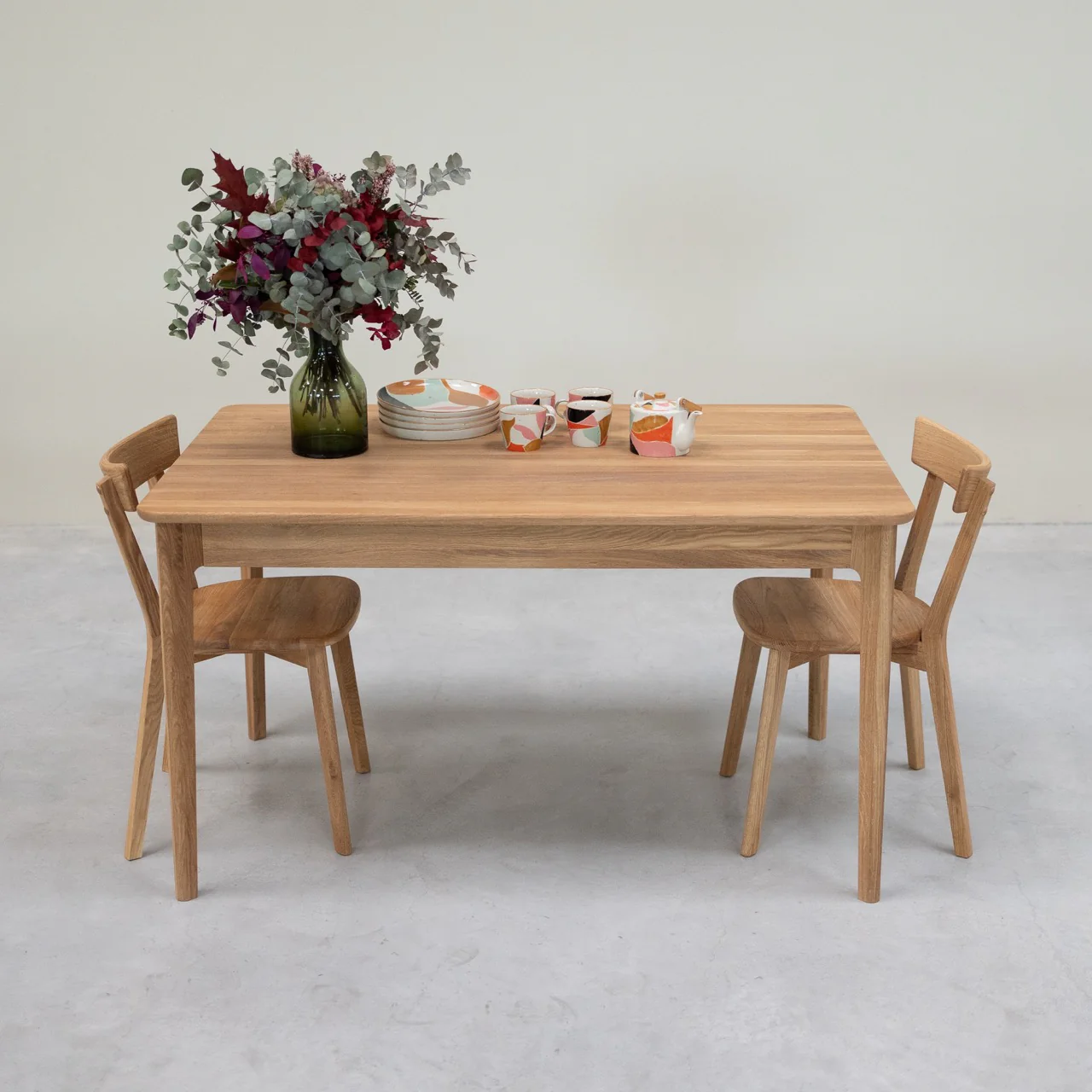 Table à manger rectangulaire extensible en bois massif de chêne Astrid - NordicStory - Image 12