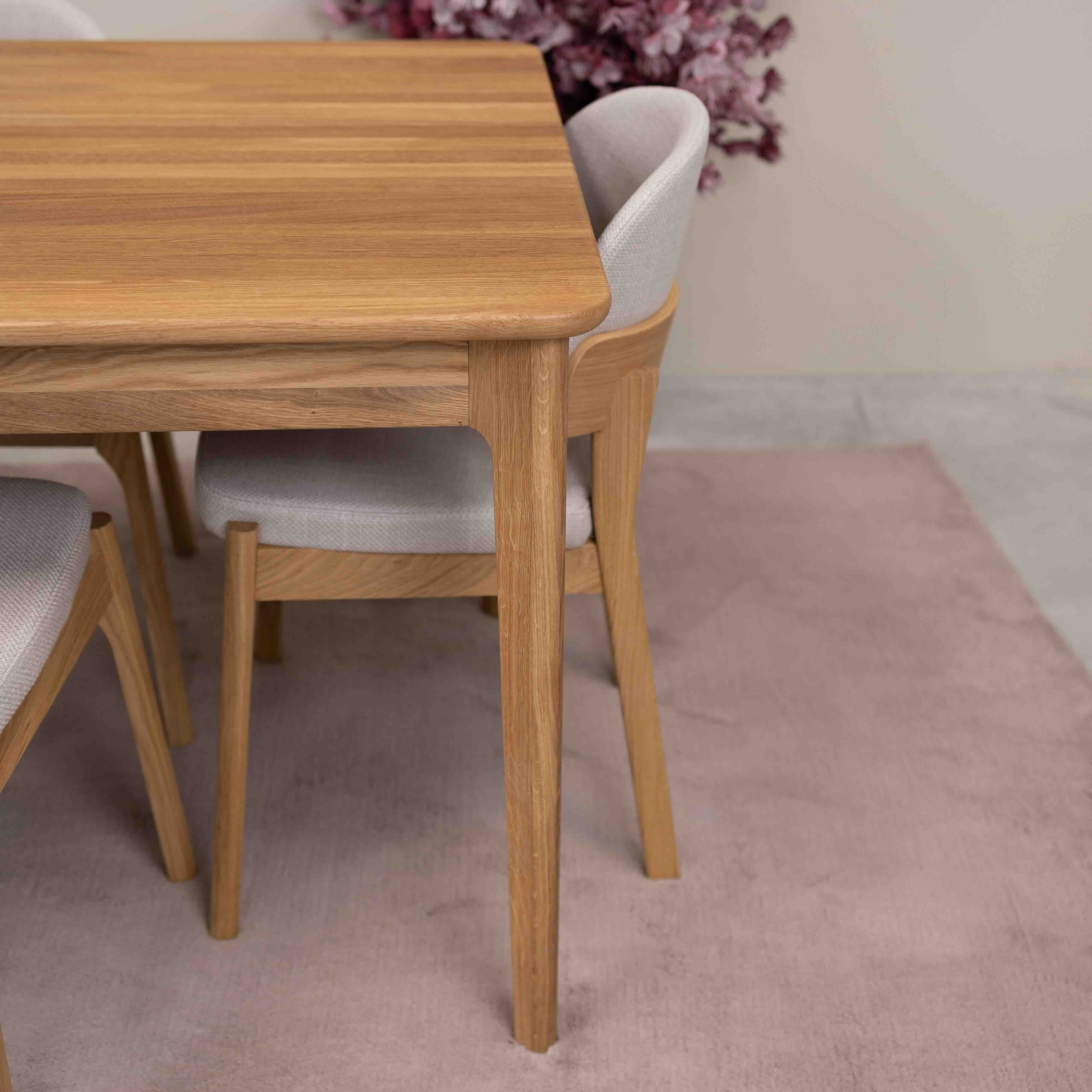 Table à manger rectangulaire extensible en bois massif de chêne Astrid - NordicStory - Image 15