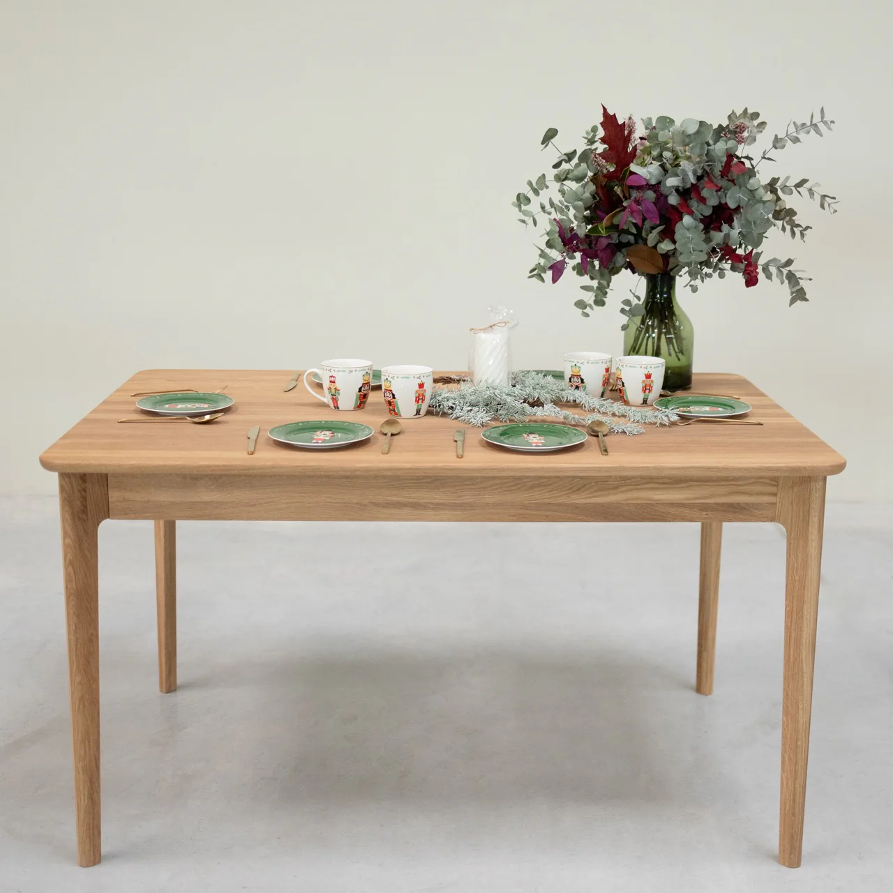 Table à manger rectangulaire extensible en bois massif de chêne Astrid - NordicStory - Image 2