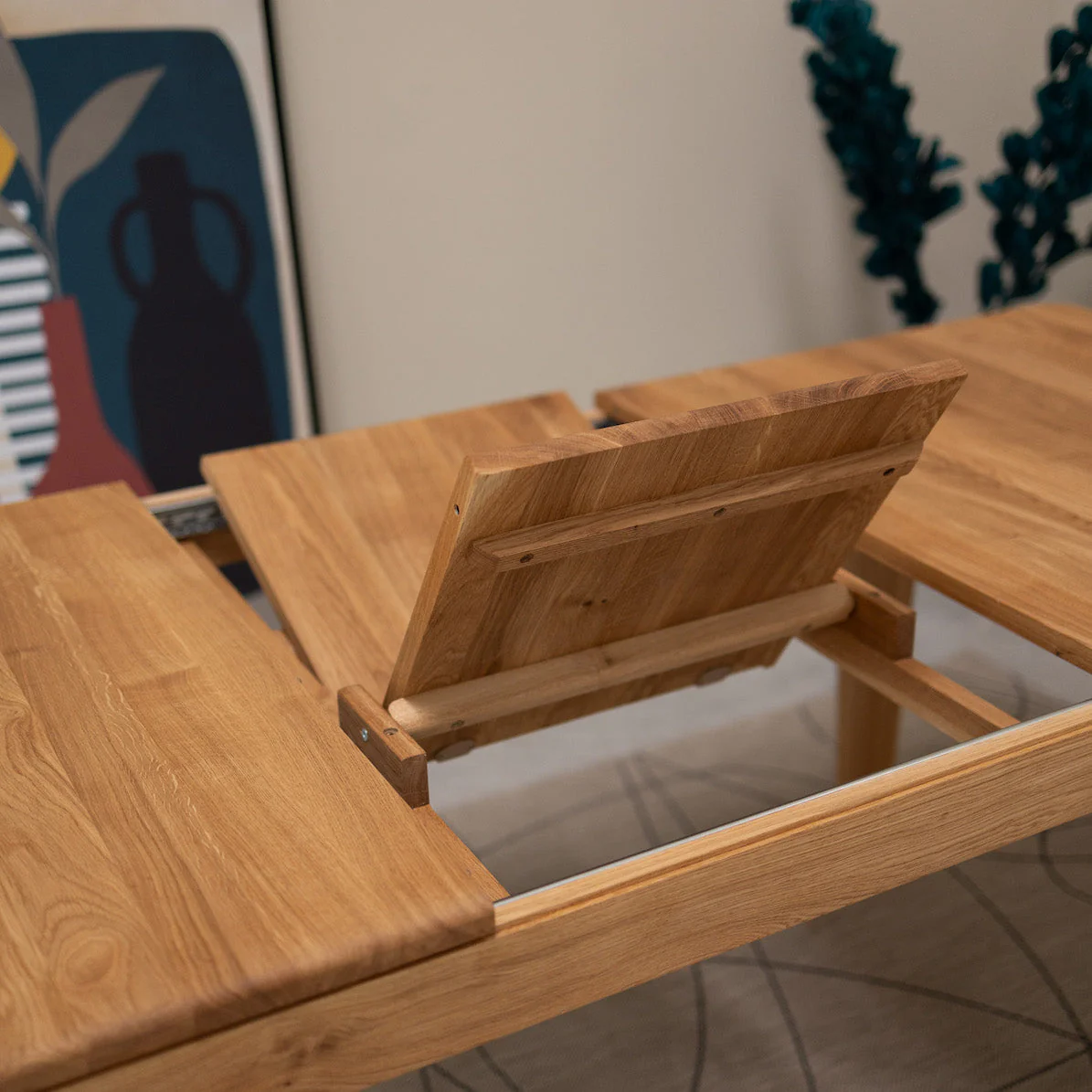 Table à manger rectangulaire extensible en bois massif de chêne Kodama - NordicStory - Image 25