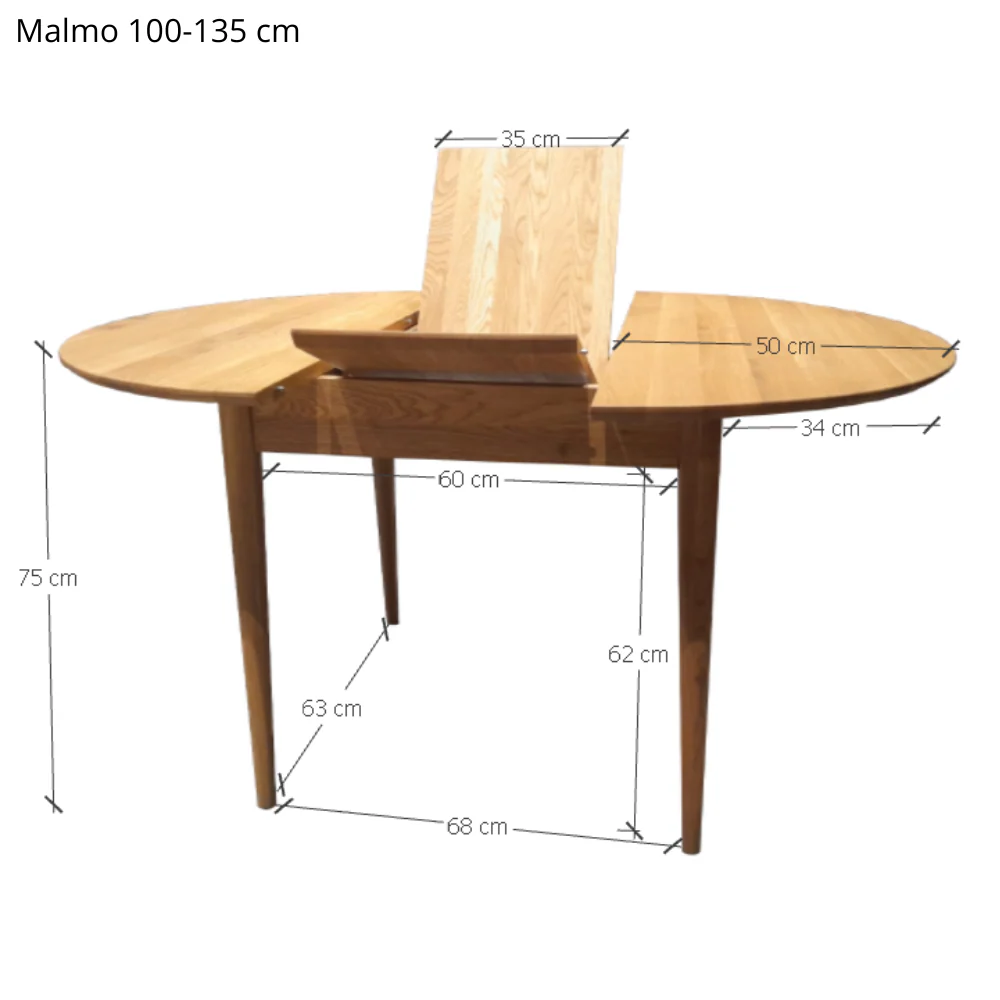 Table à manger ronde extensible en bois massif de chêne Malmo - NordicStory - Image 12
