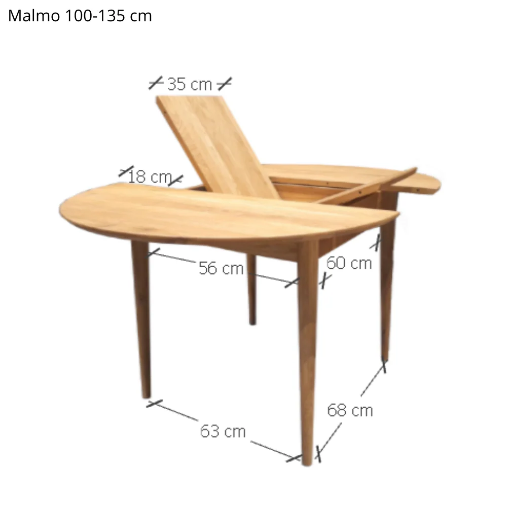 Table à manger ronde extensible en bois massif de chêne Malmo - NordicStory - Image 13
