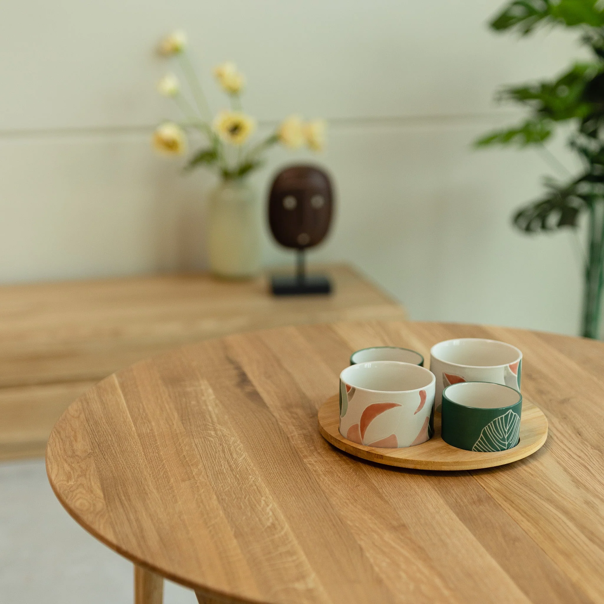 Table à manger ronde extensible en bois massif de chêne Malmo - NordicStory - Image 7