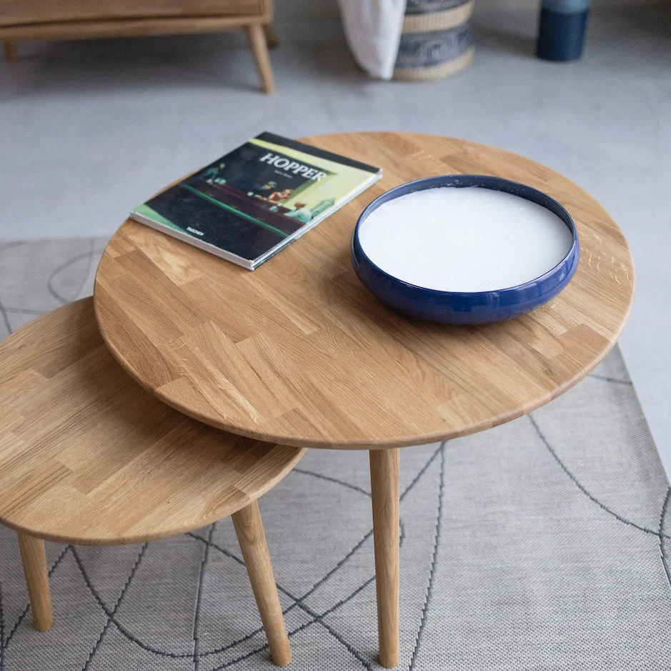 Table basse gigogne en bois massif de chêne Malmo - NordicStory - Image 4