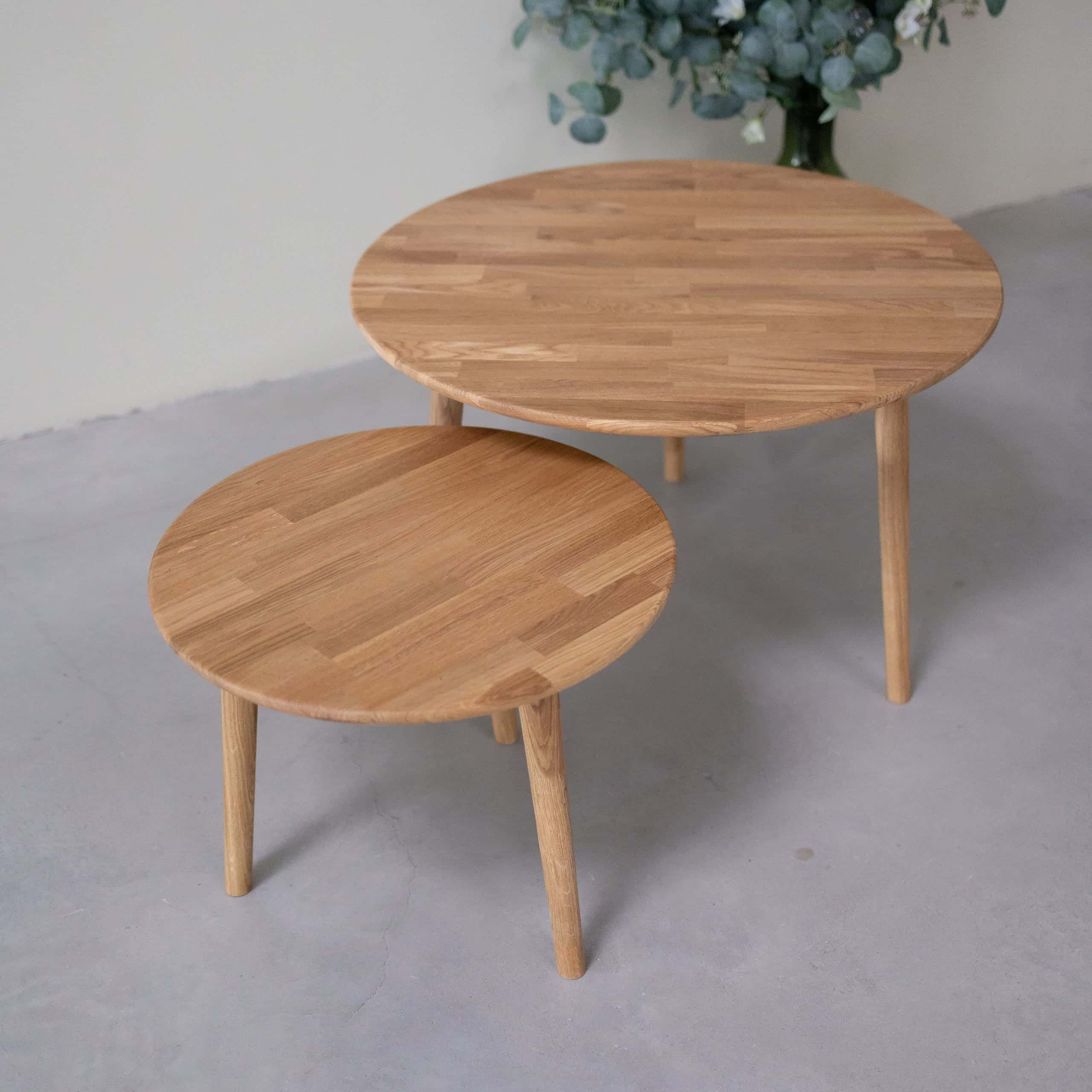 Table basse gigogne en bois massif de chêne Malmo - NordicStory - Image 5